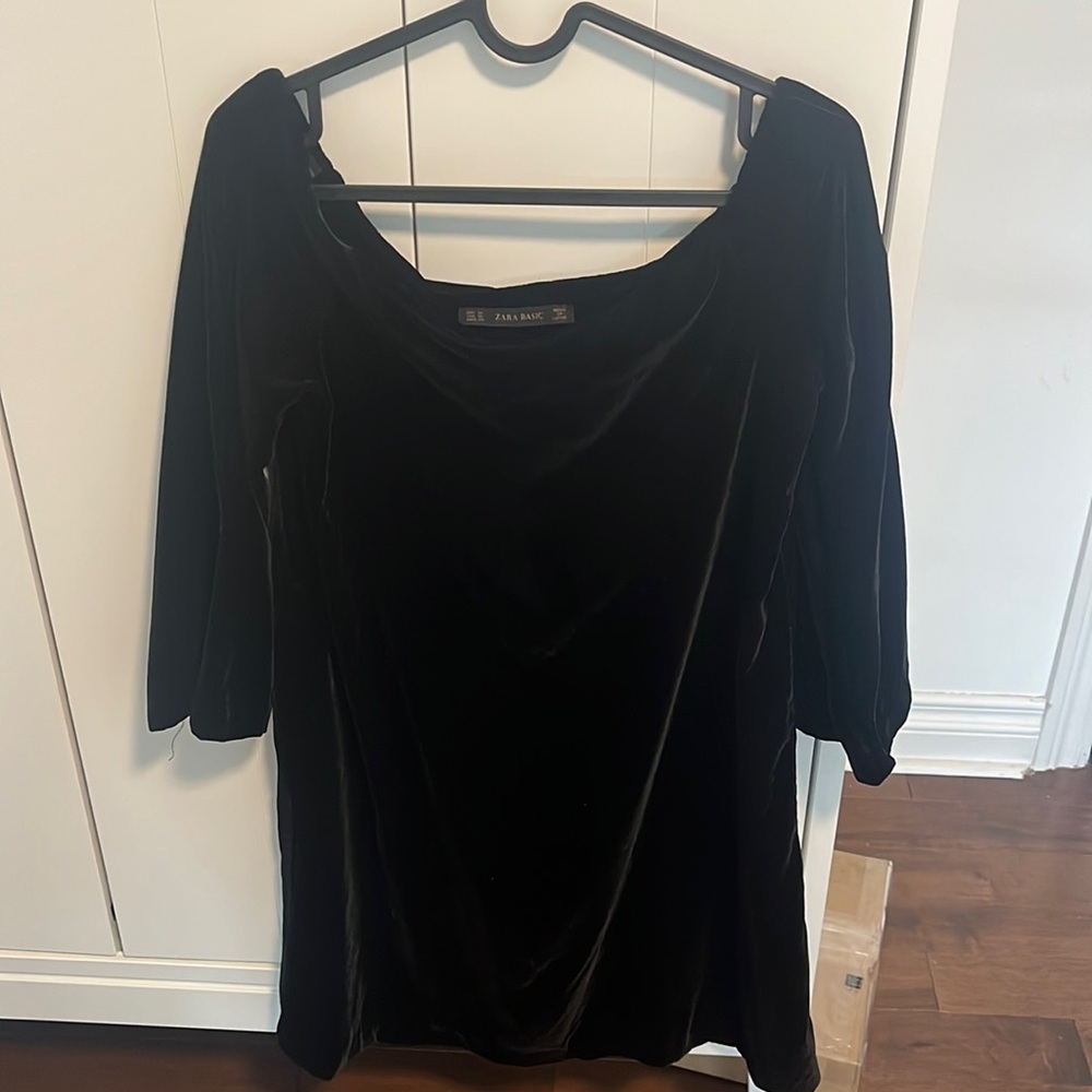 Zara mid-arm length velvet dress